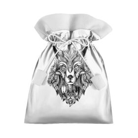 Подарочный 3D мешок с принтом Волк в Тюмени, 100% полиэстер | Размер: 29*39 см | Тематика изображения на принте: вожак | волк | голова | дикий | зверь