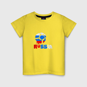 Детская футболка хлопок с принтом Россия в Тюмени, 100% хлопок | круглый вырез горловины, полуприлегающий силуэт, длина до линии бедер | россия | сборная россииrussia