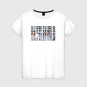 Женская футболка хлопок с принтом Battlefield в Тюмени, 100% хлопок | прямой крой, круглый вырез горловины, длина до линии бедер, слегка спущенное плечо | 1 | 2 | 3 | batlefield | батлфилд | баттлфилд