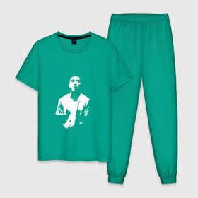 Мужская пижама хлопок с принтом Скриптонит в Тюмени, 100% хлопок | брюки и футболка прямого кроя, без карманов, на брюках мягкая резинка на поясе и по низу штанин
 | баста