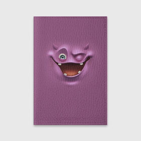 Обложка для паспорта матовая кожа с принтом Пластилиновый смайл в Тюмени, натуральная матовая кожа | размер 19,3 х 13,7 см; прозрачные пластиковые крепления | глаза | мульт | рожица | рот | смайл | улыбка