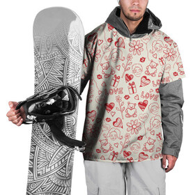 Накидка на куртку 3D с принтом Любовь в Тюмени, 100% полиэстер |  | love | игрушки | любовь | мишка | ромашки | сердце | цветы | шарики