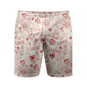 Мужские шорты 3D спортивные с принтом Любовь в Тюмени,  |  | love | игрушки | любовь | мишка | ромашки | сердце | цветы | шарики