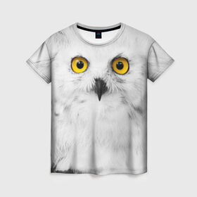 Женская футболка 3D с принтом Сова 2 в Тюмени, 100% полиэфир ( синтетическое хлопкоподобное полотно) | прямой крой, круглый вырез горловины, длина до линии бедер | сова