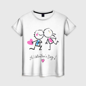 Женская футболка 3D с принтом День святого Валентина в Тюмени, 100% полиэфир ( синтетическое хлопкоподобное полотно) | прямой крой, круглый вырез горловины, длина до линии бедер | 