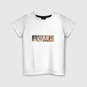 Детская футболка хлопок с принтом Сверхъестественное в Тюмени, 100% хлопок | круглый вырез горловины, полуприлегающий силуэт, длина до линии бедер | Тематика изображения на принте: supernatural | сверхъестественное