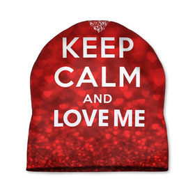 Шапка 3D с принтом Love me в Тюмени, 100% полиэстер | универсальный размер, печать по всей поверхности изделия | 14 февраля | love | love is | love me | валентин | влюбленный | день святого валентина | люби меня | любовь | милый | святой | сердечко | сердце
