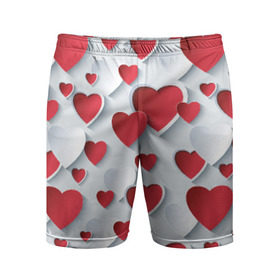 Мужские шорты 3D спортивные с принтом Сердца в Тюмени,  |  | день святого валентина | любовь | сердца