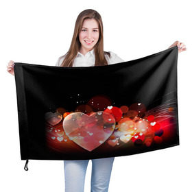 Флаг 3D с принтом Сердца в Тюмени, 100% полиэстер | плотность ткани — 95 г/м2, размер — 67 х 109 см. Принт наносится с одной стороны | 14 февраля | love | валентин | влюбленные | любовь | сердечко | сердце