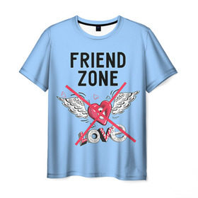 Мужская футболка 3D с принтом Friendzone в Тюмени, 100% полиэфир | прямой крой, круглый вырез горловины, длина до линии бедер | Тематика изображения на принте: 14 февраля | friendzone | valentine | день святого валентина | ненавижу 14 февраля | сердечки | френдзона