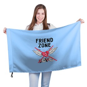 Флаг 3D с принтом Friendzone в Тюмени, 100% полиэстер | плотность ткани — 95 г/м2, размер — 67 х 109 см. Принт наносится с одной стороны | 14 февраля | friendzone | valentine | день святого валентина | ненавижу 14 февраля | сердечки | френдзона