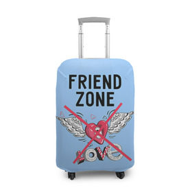 Чехол для чемодана 3D с принтом Friendzone в Тюмени, 86% полиэфир, 14% спандекс | двустороннее нанесение принта, прорези для ручек и колес | 14 февраля | friendzone | valentine | день святого валентина | ненавижу 14 февраля | сердечки | френдзона