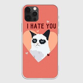 Чехол для iPhone 12 Pro Max с принтом I hate you в Тюмени, Силикон |  | 14 февраля | cat | i hate you | день святого валентина | кот | ненавижу 14 февраля | сердечки
