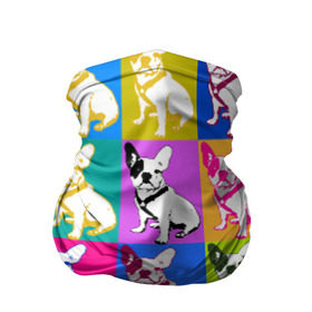 Бандана-труба 3D с принтом Французский бульдог в Тюмени, 100% полиэстер, ткань с особыми свойствами — Activecool | плотность 150‒180 г/м2; хорошо тянется, но сохраняет форму | поп арт восстановлено | собака | французский бульдог