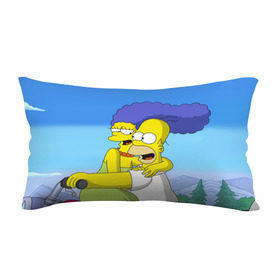 Подушка 3D антистресс с принтом Гомер и Мардж в Тюмени, наволочка — 100% полиэстер, наполнитель — вспененный полистирол | состоит из подушки и наволочки на молнии | Тематика изображения на принте: гомер