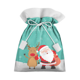 Подарочный 3D мешок с принтом Merry Christmas в Тюмени, 100% полиэстер | Размер: 29*39 см | Тематика изображения на принте: merry christmas | дед мороз | новый год | рождество