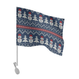 Флаг для автомобиля с принтом бабушкин свитер в Тюмени, 100% полиэстер | Размер: 30*21 см | 