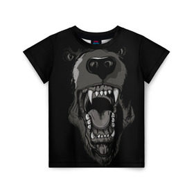 Детская футболка 3D с принтом Grizzly bear в Тюмени, 100% гипоаллергенный полиэфир | прямой крой, круглый вырез горловины, длина до линии бедер, чуть спущенное плечо, ткань немного тянется | bear | балалайка | водка | медведь