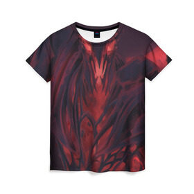 Женская футболка 3D с принтом Shadow fiend в Тюмени, 100% полиэфир ( синтетическое хлопкоподобное полотно) | прямой крой, круглый вырез горловины, длина до линии бедер | Тематика изображения на принте: dota | shadow fiend | дота | сф