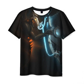 Мужская футболка 3D с принтом Razor and shadow fiend в Тюмени, 100% полиэфир | прямой крой, круглый вырез горловины, длина до линии бедер | dota 2 | razor | shadow fiend | дота 2