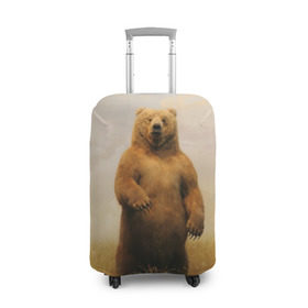 Чехол для чемодана 3D с принтом Медведь в поле в Тюмени, 86% полиэфир, 14% спандекс | двустороннее нанесение принта, прорези для ручек и колес | bear | медведь | одуванчики | русский медведь в чистом русском поле мечта патриотаполе | сено