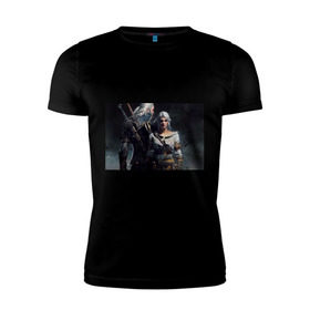 Мужская футболка премиум с принтом The Witcher 3 Wild Hunt в Тюмени, 92% хлопок, 8% лайкра | приталенный силуэт, круглый вырез ворота, длина до линии бедра, короткий рукав | игра.ведьмак 3 | цири | цири и геральт геральт