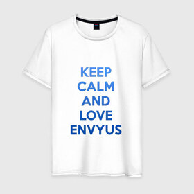 Мужская футболка хлопок с принтом KEEP CALM AND LOVE ENVYUS в Тюмени, 100% хлопок | прямой крой, круглый вырез горловины, длина до линии бедер, слегка спущенное плечо. | 