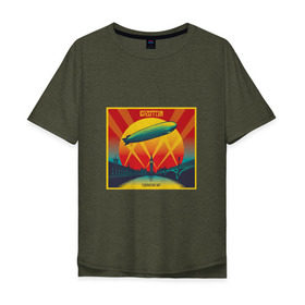 Мужская футболка хлопок Oversize с принтом Led Zeppelin в Тюмени, 100% хлопок | свободный крой, круглый ворот, “спинка” длиннее передней части | led zeppelin