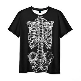 Мужская футболка 3D с принтом Скелет в Тюмени, 100% полиэфир | прямой крой, круглый вырез горловины, длина до линии бедер | скелет