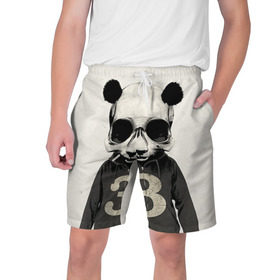 Мужские шорты 3D с принтом Панда в Тюмени,  полиэстер 100% | прямой крой, два кармана без застежек по бокам. Мягкая трикотажная резинка на поясе, внутри которой широкие завязки. Длина чуть выше колен | Тематика изображения на принте: панда