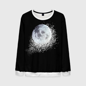 Мужской свитшот 3D с принтом Луна в Тюмени, 100% полиэстер с мягким внутренним слоем | круглый вырез горловины, мягкая резинка на манжетах и поясе, свободная посадка по фигуре | moon | sky | луна | небо