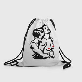Рюкзак-мешок 3D с принтом Мужчина и женщина в Тюмени, 100% полиэстер | плотность ткани — 200 г/м2, размер — 35 х 45 см; лямки — толстые шнурки, застежка на шнуровке, без карманов и подкладки | 