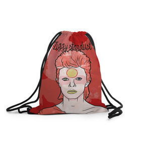 Рюкзак-мешок 3D с принтом Ziggy Stardust в Тюмени, 100% полиэстер | плотность ткани — 200 г/м2, размер — 35 х 45 см; лямки — толстые шнурки, застежка на шнуровке, без карманов и подкладки | bowie | david | ziggy stardust | боуи | дэвид | музыкант | певец | рок