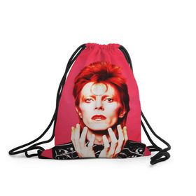 Рюкзак-мешок 3D с принтом Ziggy Stardust в Тюмени, 100% полиэстер | плотность ткани — 200 г/м2, размер — 35 х 45 см; лямки — толстые шнурки, застежка на шнуровке, без карманов и подкладки | bowie | david | ziggy stardust | боуи | дэвид | музыкант | певец | рок