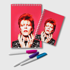 Блокнот с принтом Ziggy Stardust в Тюмени, 100% бумага | 48 листов, плотность листов — 60 г/м2, плотность картонной обложки — 250 г/м2. Листы скреплены удобной пружинной спиралью. Цвет линий — светло-серый
 | bowie | david | ziggy stardust | боуи | дэвид | музыкант | певец | рок