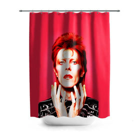 Штора 3D для ванной с принтом Ziggy Stardust в Тюмени, 100% полиэстер | плотность материала — 100 г/м2. Стандартный размер — 146 см х 180 см. По верхнему краю — пластиковые люверсы для креплений. В комплекте 10 пластиковых колец | bowie | david | ziggy stardust | боуи | дэвид | музыкант | певец | рок