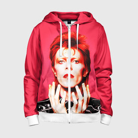 Детская толстовка 3D на молнии с принтом Ziggy Stardust в Тюмени, 100% полиэстер |  манжеты и пояс оформлены широкой мягкой резинкой, двухслойный капюшон со шнурком для регулировки, спереди карманы и застежка-молния
 | bowie | david | ziggy stardust | боуи | дэвид | музыкант | певец | рок