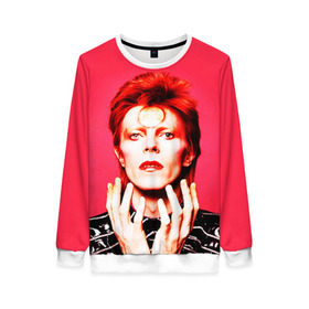 Женский свитшот 3D с принтом Ziggy Stardust в Тюмени, 100% полиэстер с мягким внутренним слоем | круглый вырез горловины, мягкая резинка на манжетах и поясе, свободная посадка по фигуре | bowie | david | ziggy stardust | боуи | дэвид | музыкант | певец | рок