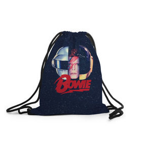 Рюкзак-мешок 3D с принтом Bowie в Тюмени, 100% полиэстер | плотность ткани — 200 г/м2, размер — 35 х 45 см; лямки — толстые шнурки, застежка на шнуровке, без карманов и подкладки | bowie | david | боуи | дэвид | музыкант | певец | рок