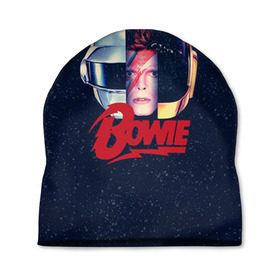 Шапка 3D с принтом Bowie в Тюмени, 100% полиэстер | универсальный размер, печать по всей поверхности изделия | bowie | david | боуи | дэвид | музыкант | певец | рок