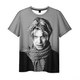 Мужская футболка 3D с принтом Дэвид Боуи в Тюмени, 100% полиэфир | прямой крой, круглый вырез горловины, длина до линии бедер | Тематика изображения на принте: bowie | david | боуи | дэвид | музыкант | певец | рок