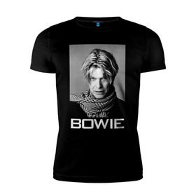 Мужская футболка премиум с принтом Легендарный Боуи в Тюмени, 92% хлопок, 8% лайкра | приталенный силуэт, круглый вырез ворота, длина до линии бедра, короткий рукав | bowie | david | боуи | дэвид | музыкант | певец | рок