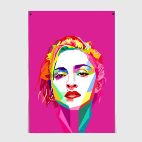 Постер с принтом Мадонна в Тюмени, 100% бумага
 | бумага, плотность 150 мг. Матовая, но за счет высокого коэффициента гладкости имеет небольшой блеск и дает на свету блики, но в отличии от глянцевой бумаги не покрыта лаком | искусство | мадонна | певица | поп арт
