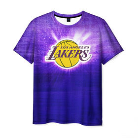 Мужская футболка 3D с принтом Los Angeles Lakers в Тюмени, 100% полиэфир | прямой крой, круглый вырез горловины, длина до линии бедер | basketball | la | lakers | los angeles | nba | баскет | баскетбол | баскетбольный | лейкерс | нба | спорт