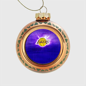 Стеклянный ёлочный шар с принтом Los Angeles Lakers в Тюмени, Стекло | Диаметр: 80 мм | basketball | la | lakers | los angeles | nba | баскет | баскетбол | баскетбольный | лейкерс | нба | спорт