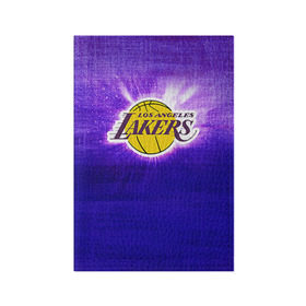 Обложка для паспорта матовая кожа с принтом Los Angeles Lakers в Тюмени, натуральная матовая кожа | размер 19,3 х 13,7 см; прозрачные пластиковые крепления | basketball | la | lakers | los angeles | nba | баскет | баскетбол | баскетбольный | лейкерс | нба | спорт