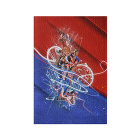 Обложка для паспорта матовая кожа с принтом Игра баскетбол в Тюмени, натуральная матовая кожа | размер 19,3 х 13,7 см; прозрачные пластиковые крепления | basketball | nba | нба