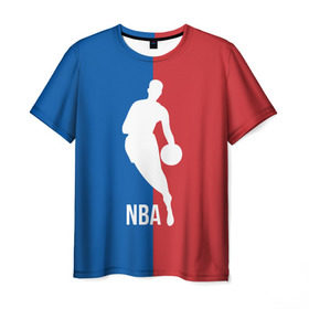 Мужская футболка 3D с принтом Эмблема NBA в Тюмени, 100% полиэфир | прямой крой, круглый вырез горловины, длина до линии бедер | Тематика изображения на принте: basketball | nba | баскет | баскетбол | баскетбольный | нба | спорт | эмблема