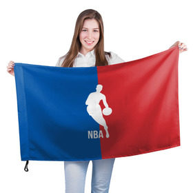 Флаг 3D с принтом Эмблема NBA в Тюмени, 100% полиэстер | плотность ткани — 95 г/м2, размер — 67 х 109 см. Принт наносится с одной стороны | basketball | nba | баскет | баскетбол | баскетбольный | нба | спорт | эмблема