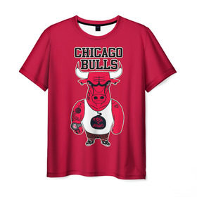 Мужская футболка 3D с принтом Chicago bulls в Тюмени, 100% полиэфир | прямой крой, круглый вырез горловины, длина до линии бедер | basketball | chicago | chicago bulls | nba | баскет | баскетбол | баскетбольный | булс | нба | спорт | чикаго | чикаго булс
